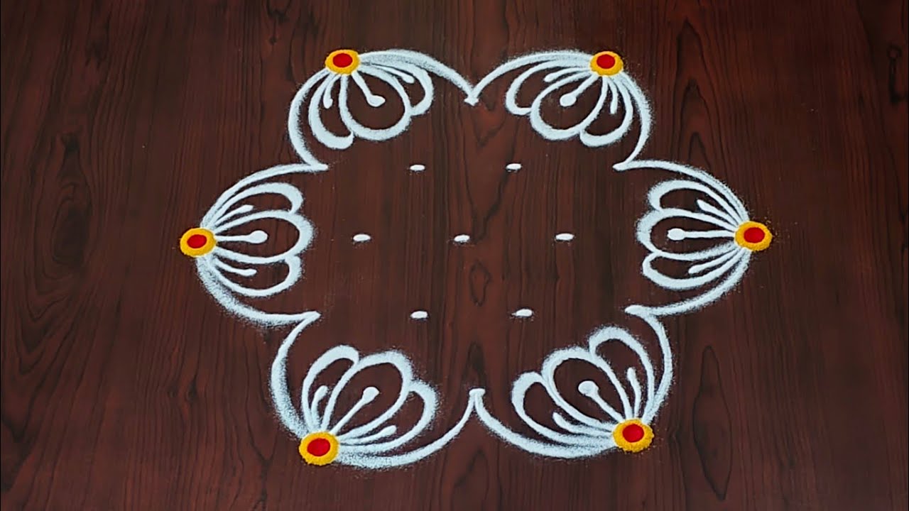 5×3dots easy rangoli|daily muggulu|thipkyanchi,festival rangoli|traditional rangoli#Rang kaa Rangoli