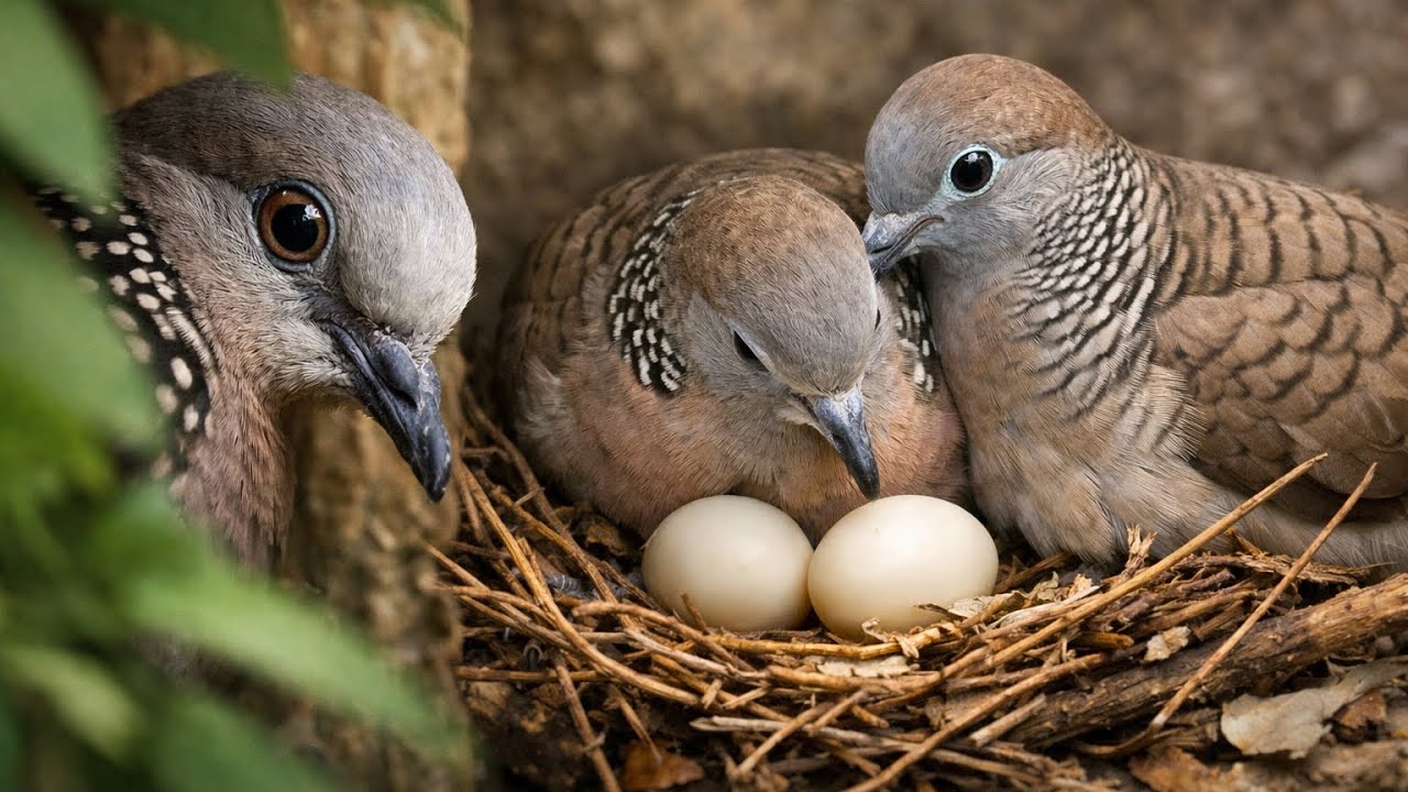EP109 นกเขา Secretly observing Java Doves incubating their eggs to ...