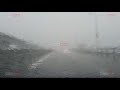 На Крымском мосту сильный ливень – видимость 30 метров