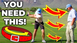 Hip Rotation In Golf Swing Without Spinning Out (BELT BUCKLE Down And Round)