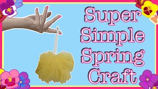Super Simple Springtime Craft Using a Bath Loofah 💐