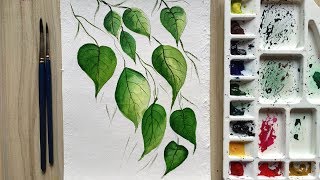leaf easy watercolor simple paint painting beginners watercolors