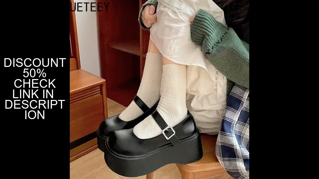 Platform Thick Heel Women Mary Jane Shoes Fashion Shallow Round Toe Shoes Casual Outdoor Street Styl
