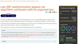 Famous Web Security Academy | JWT | 7 - JWT Authentication Bypass Via Algorithm Confusion Profile