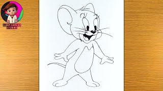 how to draw jerry the mouse || how to draw jerry step by step easy || how to draw jerry easy