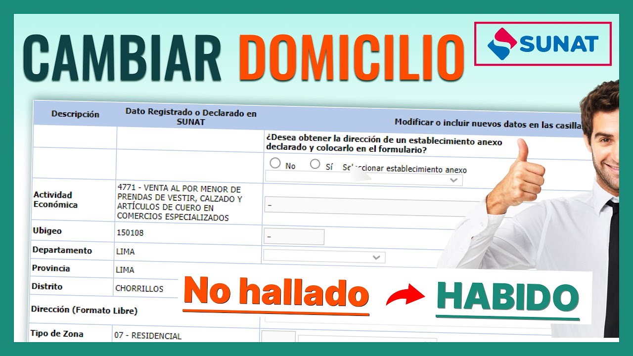 Domicilio fiscal no hallado | Cómo modificar mi domicilio fiscal sunat por internet