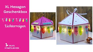 XL Hexagon  Geschenkbox / Lichterkette LED/ Lichterreigen / Fröhliche Lichter /Stampin' Up!