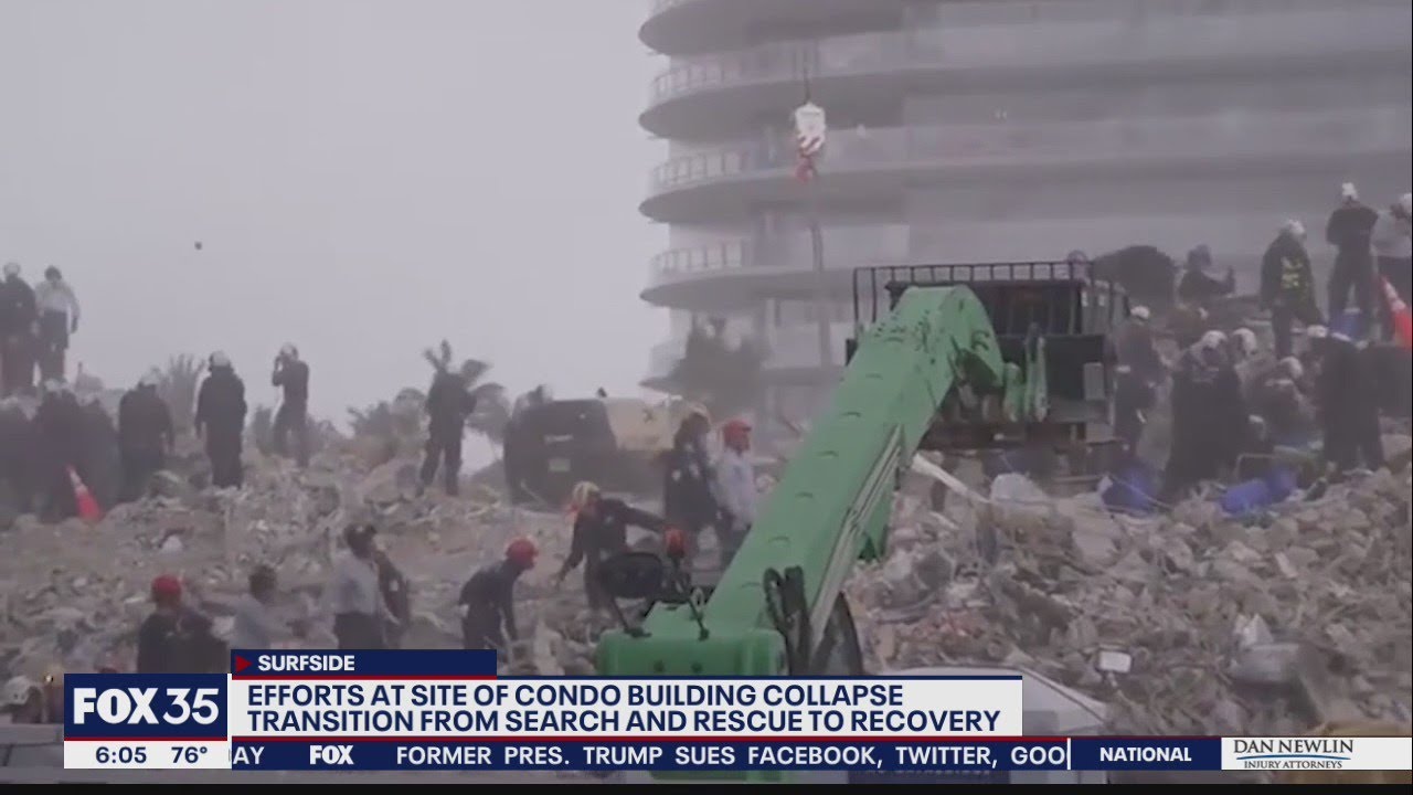 Tears, prayers mark end to search for Miami condo survivors - YouTube