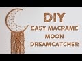 DIY MACRAME TUTORIAL | HOW TO MAKE MACRAME MOON DREAMCATCHER -  MOONCATCHER