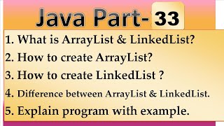 What is ArrayList & LinkedList,  Part- 33, #java #arraylist #linkedlist  @AwadheshTech1