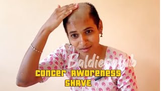 YOUNG Lady SHAVED 🪒 for Cancer Awareness #headshave #tonsure #hairdonation #baldgirl #cancer