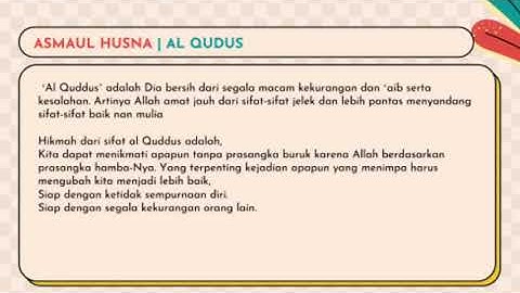 Akhlak yang berkaitan dengan Asmaul Husna Al Malik adalah