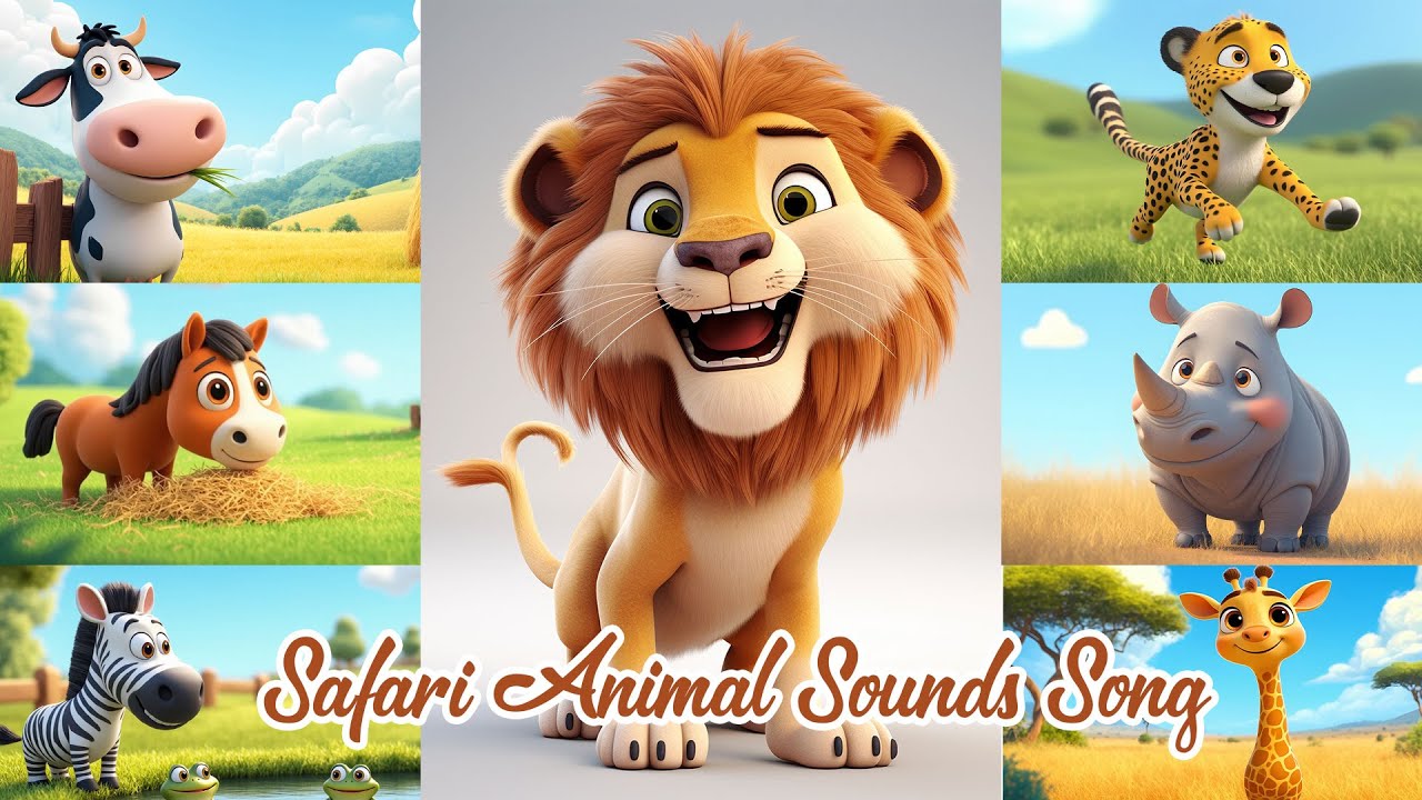 Safari Animal Sounds Song + More Nursery Rhymes | Animal Sounds Song for kids