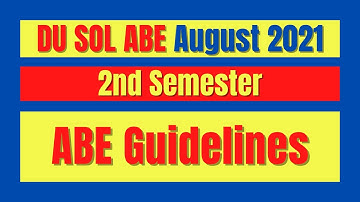 DU SOL ABE August 2021 | Assignment Guidelines for 2nd Semester Students | SOL Reporter.