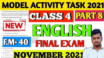 Class-4 Model Activity Task November part 8 English/class 4 English part 8//class4