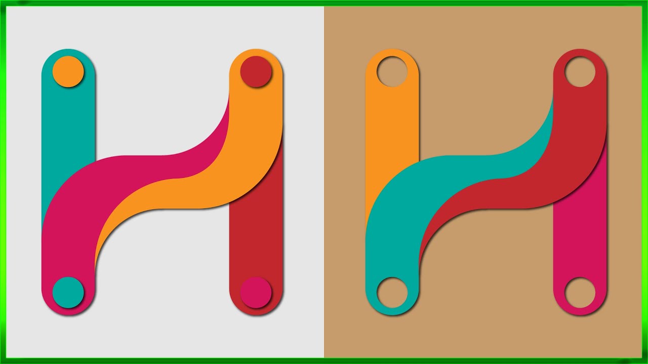 Create a Colorful Letter Logo in Illustrator | Letter H