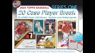 CASES #17+18 of 20 - 2024 Topps SERIES 1 (20 JUMBO Case) Player Break eBay 03/19/24