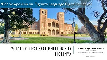 Voice to Text Recognition For Tigrinya: By Filmon Hagos Gebreyesus