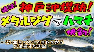 遠征！神戸沖堤防！メタルジグでハマチ快釣！ - コアマン CZ-30ゼッタイで青物を釣る兄弟漫才釣法編 -