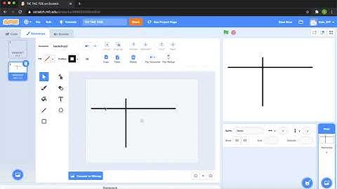 Scratch: How To Draw Sprites and use coordinates with Tic-Tac-Toe: Part 1