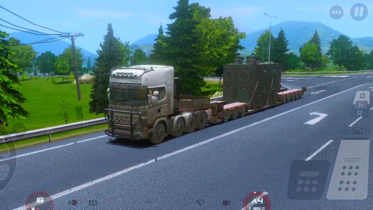 heavy equipment transport truck // भारी बिजली मशीन डिलीवरी ⚡ truckers of europe 3 games