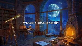 Wizard Observatory Ambience ✨🔭 | Moonlit Fantasy Music for Relaxing & Study (1 Hour)