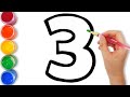 Let's learn to Numbers drawing and coloring for kids! | Bolalar uchun raqamlar chizish