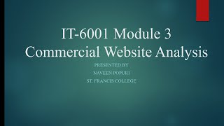 IT-6001 Module 3.   Commercial Website Analysis