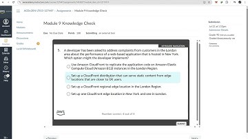 Module 9 Knowledge Check | Caching Information for Scalability | AWS Academy Cloud Developing