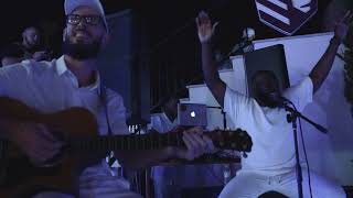 David Michael Wyatt preforms at All White Party.