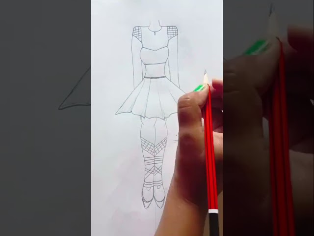 How to draw a dress Drawing ll Drawing Tutorial ll Fashion dress drawing ll pencil drawing ll