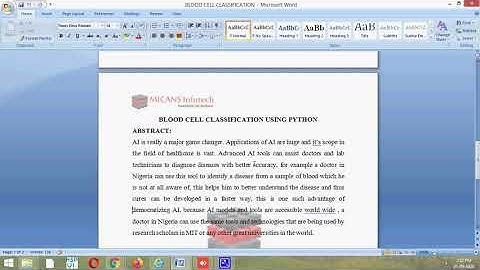 BLOOD CELL CLASSIFICATION USING PYTHON--PYTHON PROJECT 2020