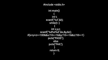 Codechef C solution Pass the exam | codechef long challenge