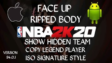 NBA 2K20 VER. 94.0.1 - COPY LEGEND PLAYER ISO SIGNATURE STYLE  FACE UP + RIPPED BODY