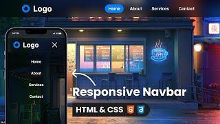 Responsive Navigation Bar HTML & CSS Tutorial