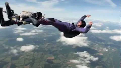 Skydiving AFF 1 gone bad: student loses both instructors, flips upside down and spins out of control