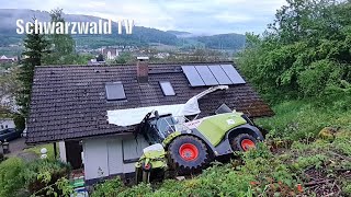 🚨🚜 Häcksler stürzt in Gurtweil über 40 Meter tief auf Haus und liegt dort tagelang [05.-10.05.2023]