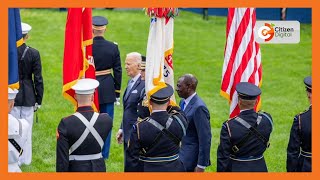 Guard of honour lines up at White House South Lawn ahead for inspection by President William Ruto