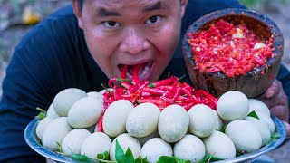 The Black Man Eating Ballut With Y Chilli Recipe In Village - Lifestyle Cooking Foods