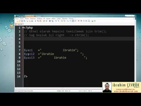 Php Dersleri 21 - Php ile Boşlukları Temizlemek | trim(); rtrim(); ltrim();