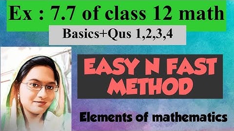 Differentiation of parametric functions || Ex : 7.7 of class 12 math Elements | qus1,2,3,4
