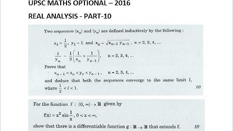 problem on convergence of recursive sequence| upsc maths optional 2016 real analysis solution