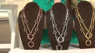 Bronze Polished Interlocking Ring Station Necklace by Bronzo Italia on QVC