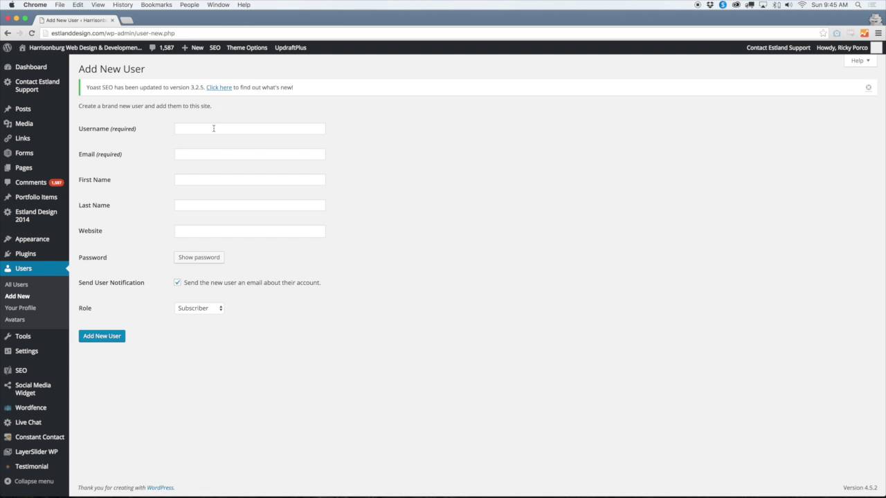 How To Add A New User To Your Wordpress Site - YouTube
