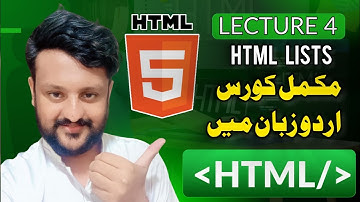 HTML Lists Explained in Urdu | Lecture 4 | Complete HTML Course 2025 for Beginners