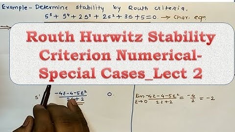 Routh Stability Criterion
