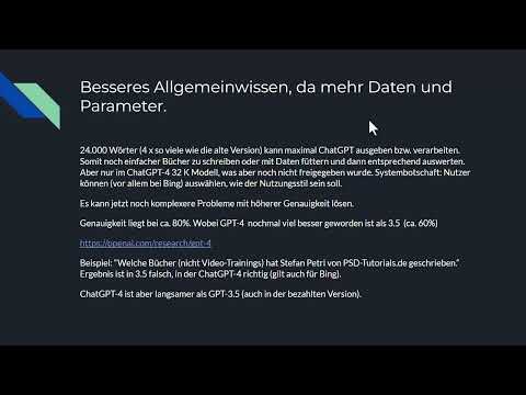ChatGPT-Training: 12 | Neue Funktionen in ChatGPT-4 – Teil 1