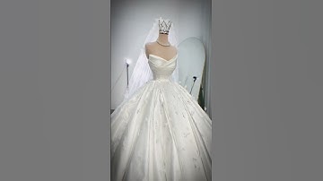 Váy cưới phi cúp ngực bồng xoè to phối lông vũ🎀🎀-Xưởng áo cưới Nam Việt 0868921807