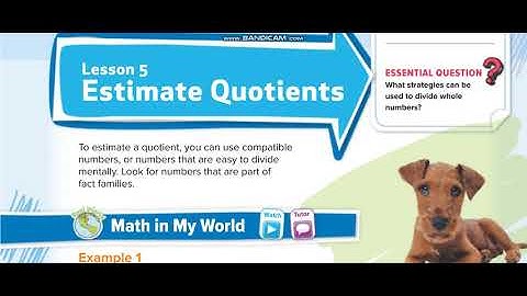 Grade 5 Chapter 3 Lesson 5 Estimate Quotients