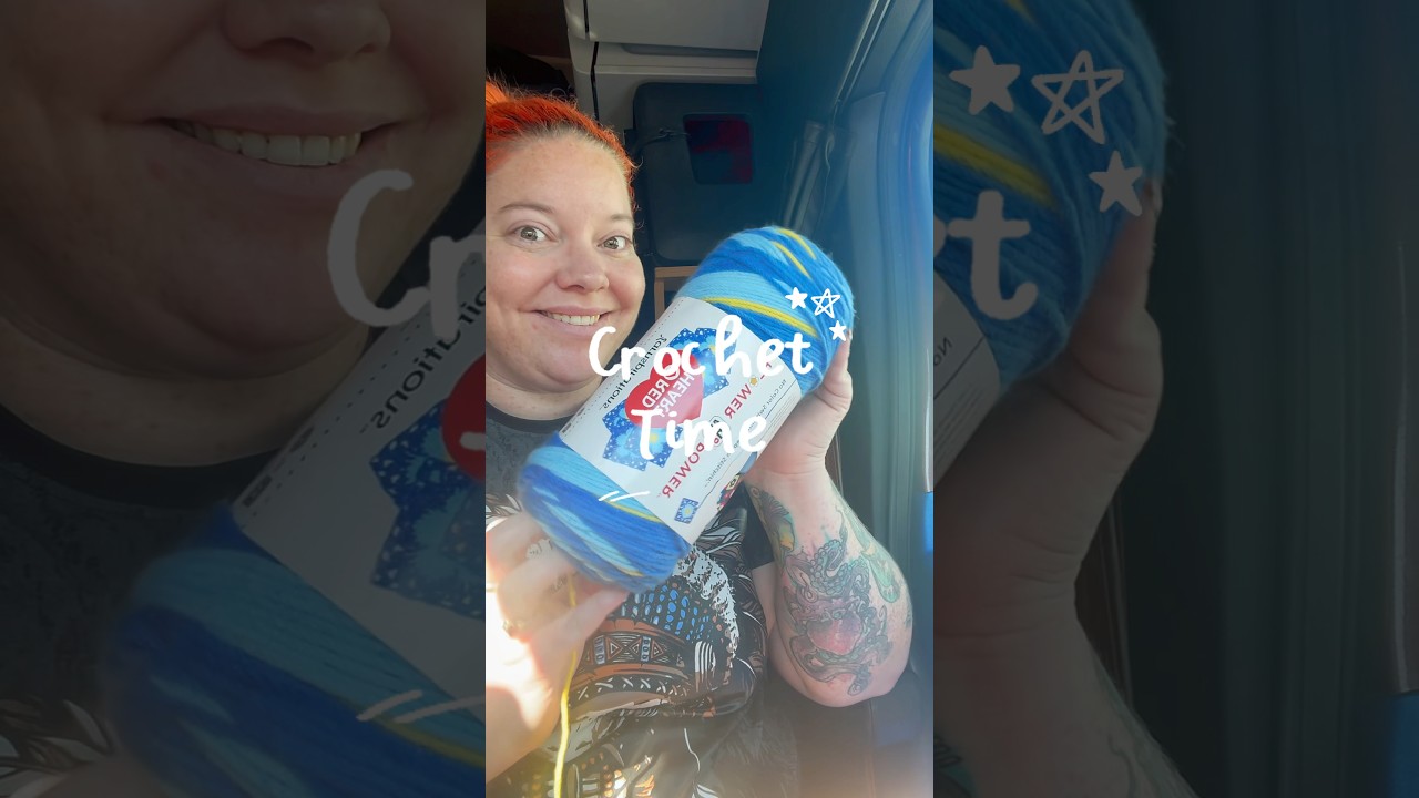 Crochet a granny square with me using red heart flower power all in one